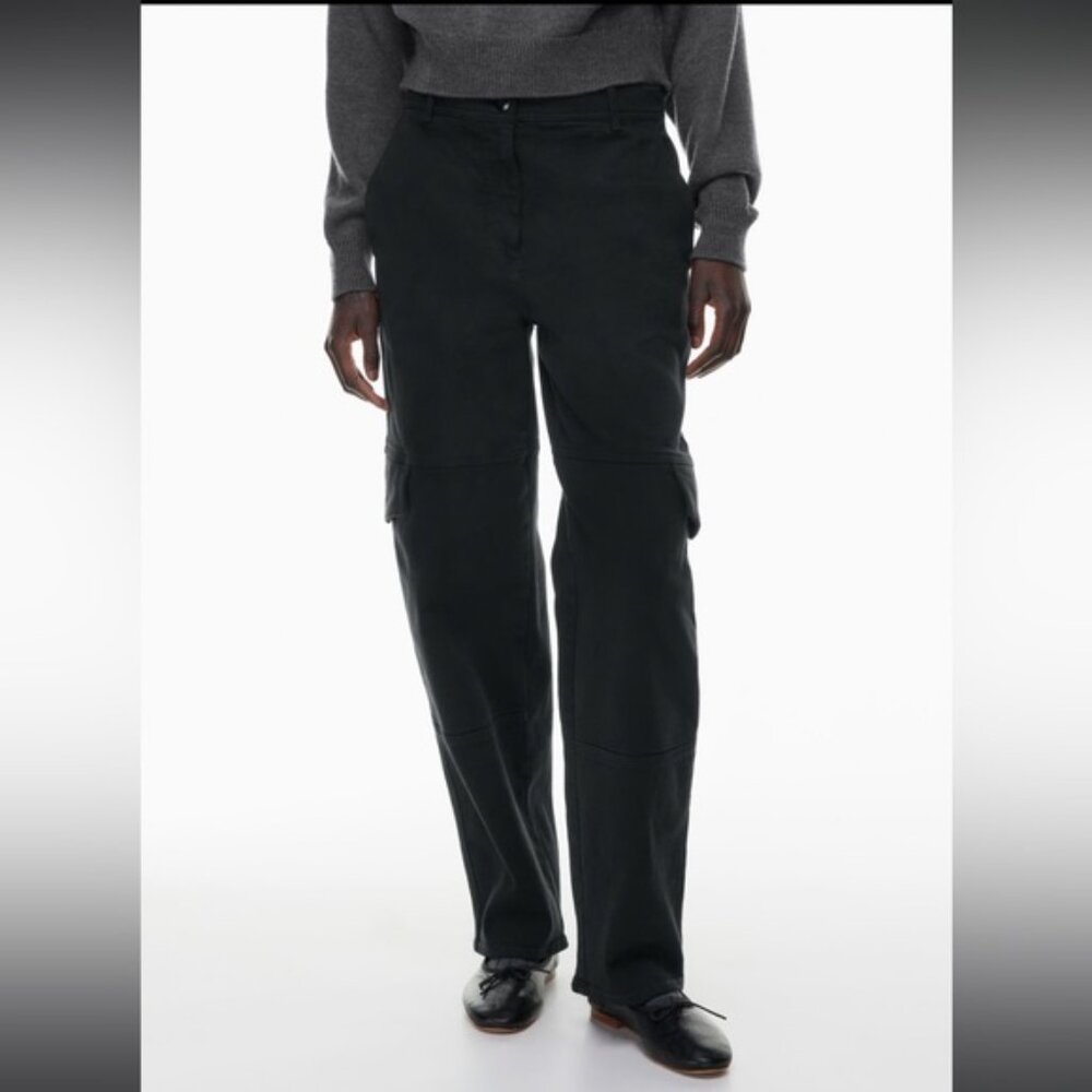 Wilfred Free Aritzia Women's Cargo Black Denim Straight Leg Pants Size 4‎